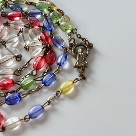 Vintage Multicolor Lucite Beaded Rosary - Picture 3 of 6